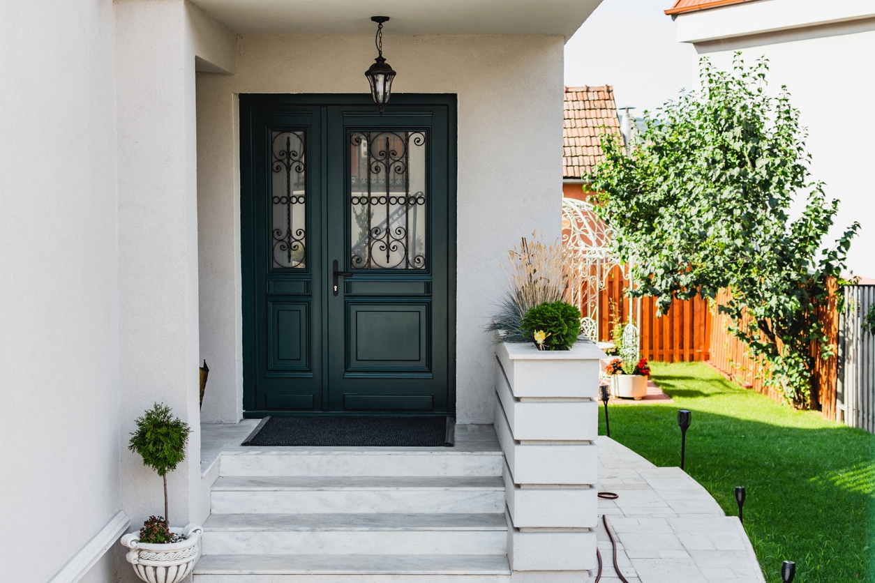 Aluminum doorway with fresh paint in a Sunol, CA home