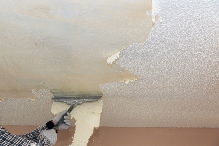 Removing a pop corn ceiling in Sunol, CA