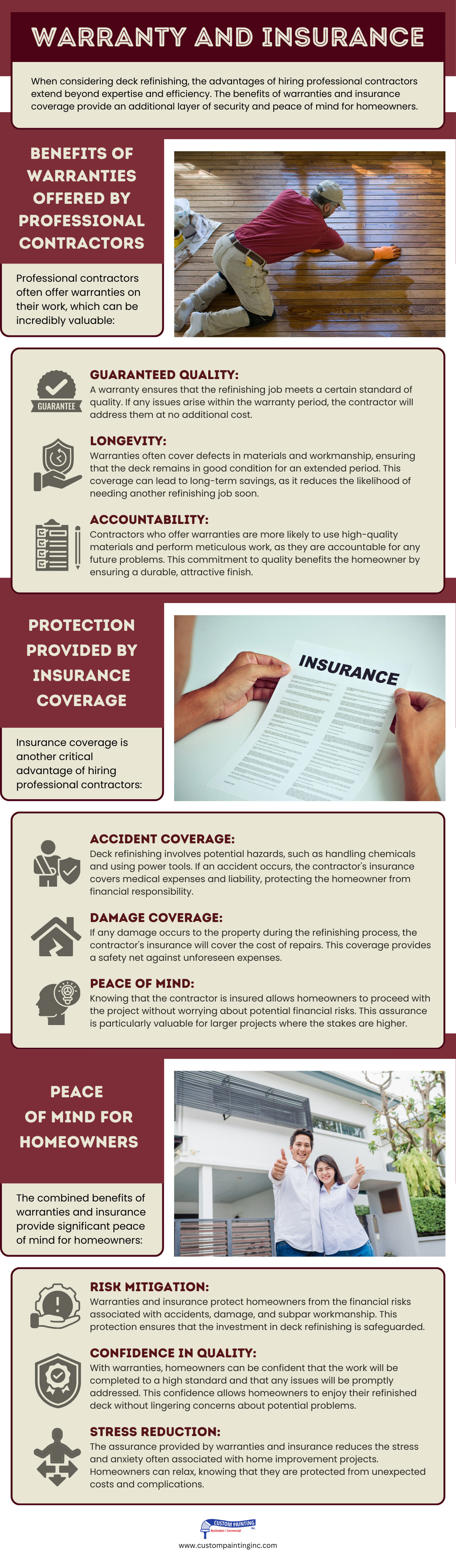 Infographic on Warranty and Insurance to consider when hiring San Jose area painting contractors